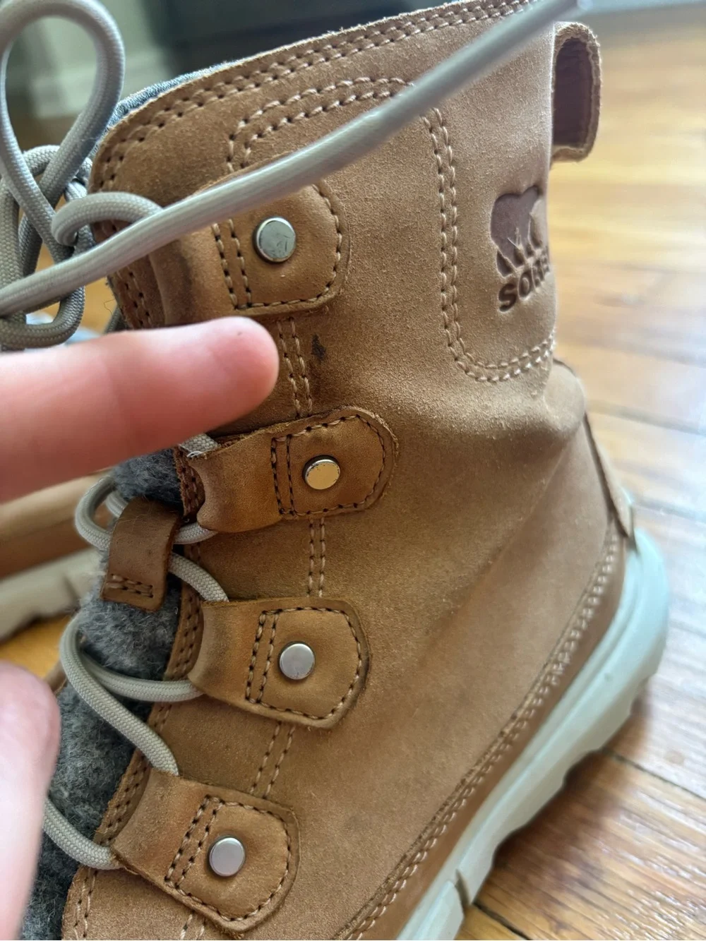 Sorel Explorer II Joan Felt WP Boots Tawny Buff Moonstone Women Sz7